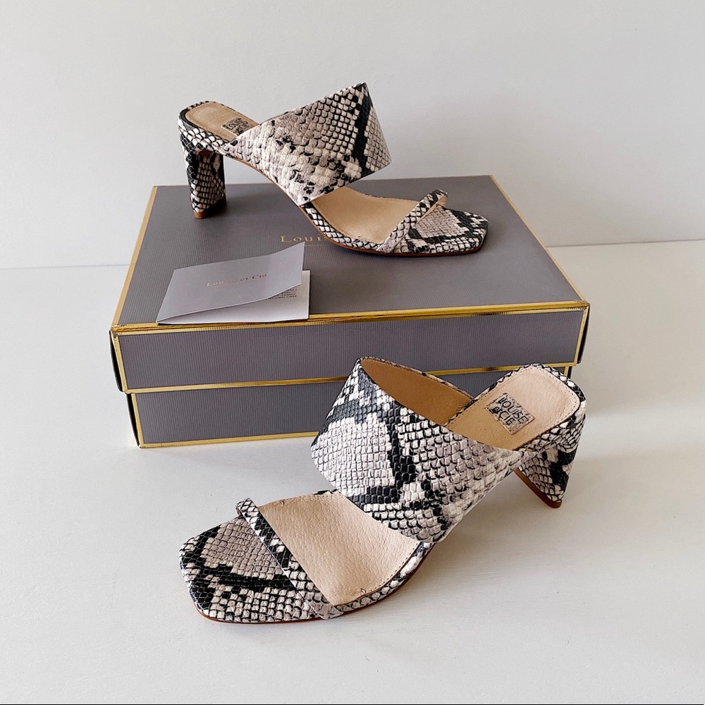✨New LOUISE ET CIE Lula Snake Leather Slide Heels